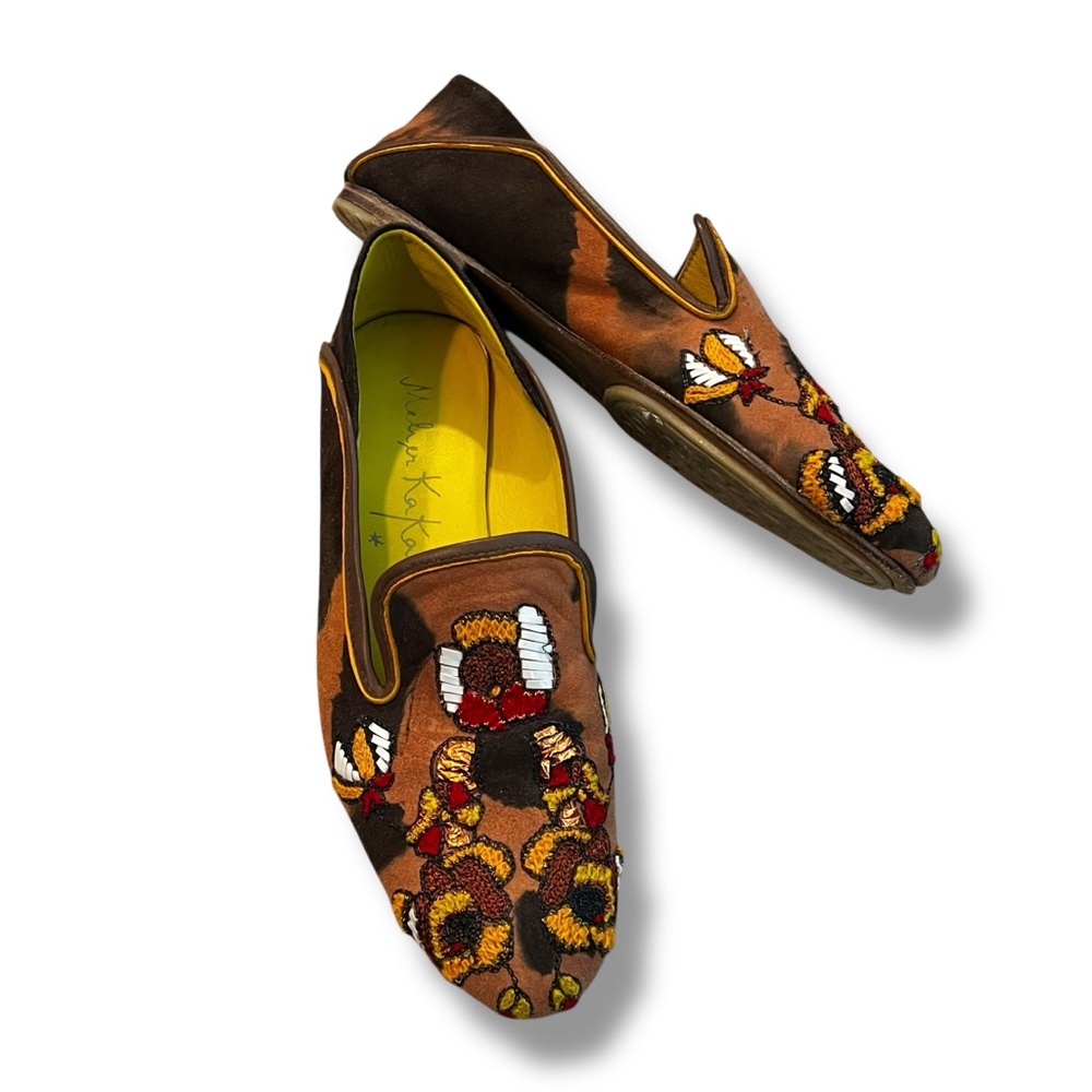 Anthropologie Meher Kakalia Frida Moccasins Embroidered EU36